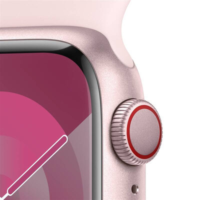 Apple Watch Series 9 GPS + Cellular 45mm Pink Aluminium Case / Light Pink Sport Band - M/L