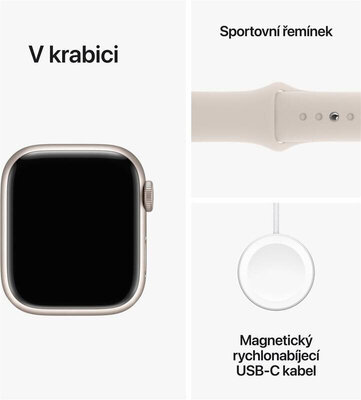 Apple Watch Series 9 GPS + Cellular 45mm Starlight Aluminium Case / Starlight Sport Band - M/L