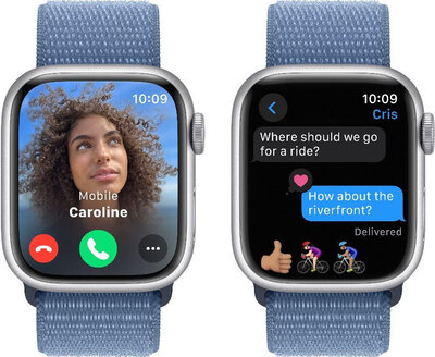 Apple Watch Series 9 GPS 45mm Silver Aluminium Case / Winter Blue Sport Loop