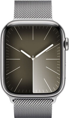 Apple Watch Series 9 GPS + Cellular 41mm Silver Stainless Steel Case / Silver Milanese Loop
