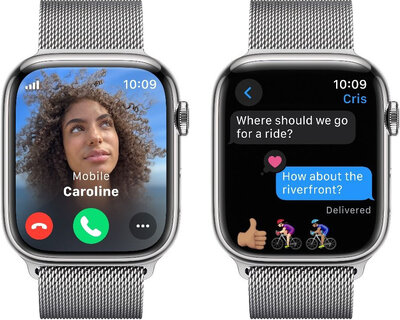 Apple Watch Series 9 GPS + Cellular 45mm Silver Stainless Steel Case / Silver Milanese Loop