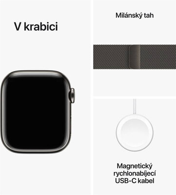 Apple Watch Series 9 GPS + Cellular 41mm Graphite Stainless Steel Case / Graphite Milanese Loop
