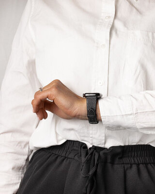 Fekete bőrszíj Hirsch Bologna M 01802150-2 (Borjú)