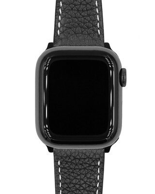 Hirsch Bologna L 01802050-2 bőr szíj, fekete, borjúbőr, hossz L, Quick Release