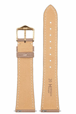 Hirsch Bologna M 01802137-1 bőr szíj, barna, borjúbőr, hossz M, Quick Release