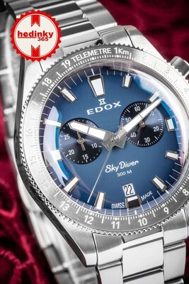 Edox SkyDiver Chronograph Quartz 10116-3-buidn Limited Edition 1000pcs (+ pótszíj)