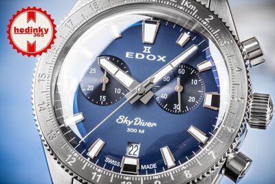 Edox SkyDiver Chronograph Quartz 10116-3-buidn Limited Edition 1000pcs (+ pótszíj)