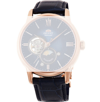 Bőr óraszíj Orient UL017011P0 21mm (kompatibilis RA-AS00), kék