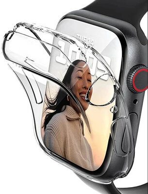 Védő tok (pro Apple Watch 44mm), szilikon, átlátszó