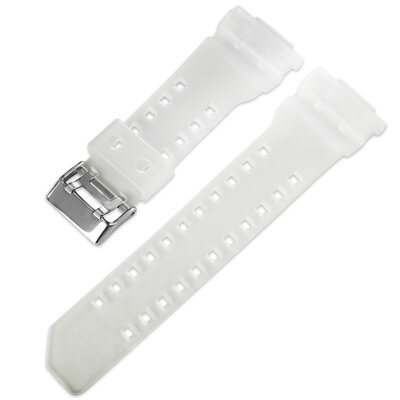 Műanyag óraszíj Ricardo Cassola 16mm (kompatibilis Casio G-Shock GA-100, GA-110, GD-120, GLS-100), fehér, átlátszó