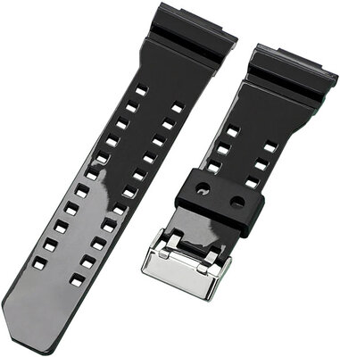 Műanyag óraszíj Ricardo Cassola 16mm (kompatibilis Casio G-Shock GA-100, GA-110, GD-120, GLS-100), fekete V8