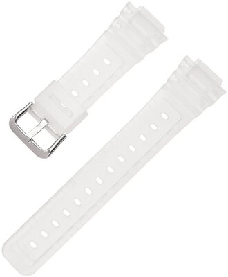 Műanyag óraszíj Ricardo Ribolla 16mm (kompatibilis Casio G-Shock GA-2100/GA-2110, DW-5600, GW-6900), fehér, átlátszó