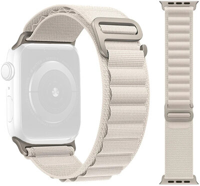 Szövet óraszíj Ricardo (kompatibilis Apple Watch 44/45/49mm), White