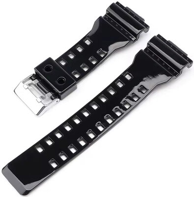 Műanyag óraszíj Ricardo Cassola 16mm (kompatibilis Casio G-Shock GA-100, GA-110, GD-120, GLS-100), fekete V2