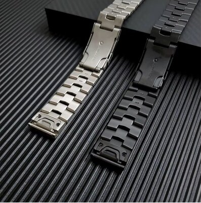 Acél karkötő Ricardo 22mm (pro Garmin Fenix 8/7/6 (47mm), Epix 2 aj.), ezüst V1, QuickFit