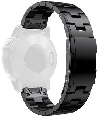Acél karkötő Ricardo 26mm (pro Garmin Fenix 8/7X/6X (51mm), Tactix aj.), fekete V2, QuickFit