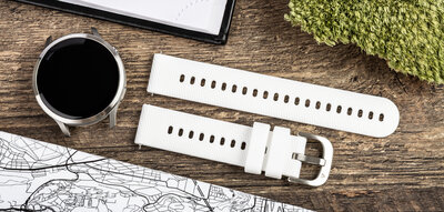 Szilikon óraszíj Ricardo 18mm (kompatibilis Garmin Venu 2S, Vívoactive 4S, Forerunner 265S, Venu 3S stb.), fehér V1, Quick Release