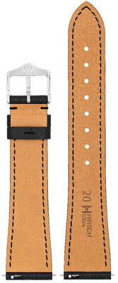 Hirsch Giffone M 01875150-2 bőr szíj, fekete, borjúbőr, hossz M, Quick Release