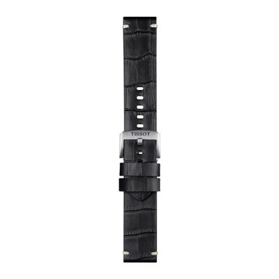 Bőr óraszíj Tissot T852.046.775 22mm, fekete, Quick Release