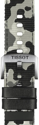 Textil pánt Tissot T852.046.771 22mm, šedý/maskáčový, Quick Release