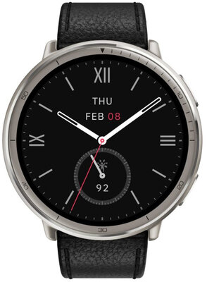 Amazfit Active 2 Premium (Round) fekete bőr (+ tartalék szíj)