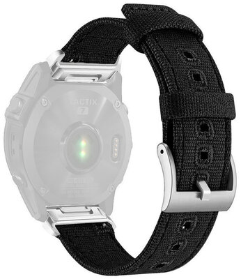 Nylon pánt Ricardo 22mm (pro Garmin Fenix 8/7/6 (47mm), Epix 2 aj.), fekete V5, QuickFit