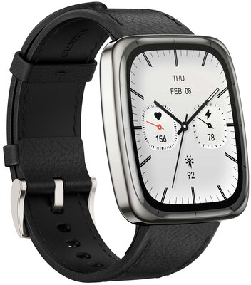 Amazfit Active 2 (Square) fekete bőr (+pót szíj)