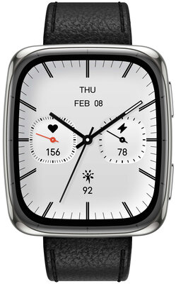 Amazfit Active 2 (Square) fekete bőr (+pót szíj)