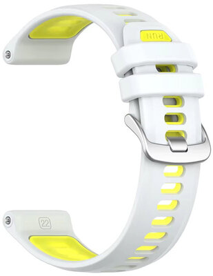 Szilikon óraszíj Ricardo Gressoney 22mm (kompatibilis Garmin Forerunner 970), White/Yellow