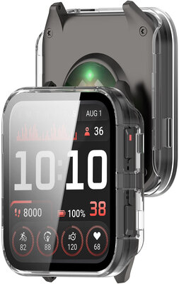 Védő tok (pro Garmin Venu X1), műanyag, átlátszó + üveg