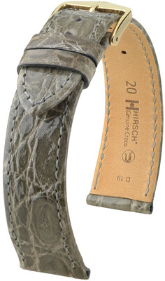 Bőrszíj Hirsch Genuine Croco 18900830-7, szürke, krokodilbőr, Quick Release
