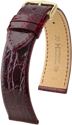 Bőrszíj Hirsch Genuine Croco 18900860-7, piros, krokodilbőr, Quick Release