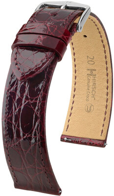 Bőrszíj Hirsch Genuine Croco L 18920860-2, piros, krokodilbőr, L hosszúságú, gyorskioldó, gyorskioldó
