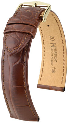 Bőrszíj Hirsch Genuine Alligator L 10220719NQ-1, barna, alligátor bőr, L hosszúságú