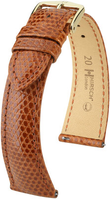 Bőrszíj Hirsch London 04366170-7, barna, gyíkbőr, Quick Release