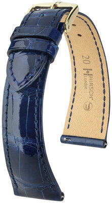 Bőrszíj Hirsch London 04307180-7, kék, alligátor bőr, Quick Release
