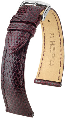 Bőrszíj Hirsch London 04366160-2, piros, gyíkbőr, Quick Release
