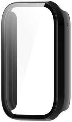 Védő tok (pro Xiaomi Smart Band 9 Pro), műanyag, fekete + üveg