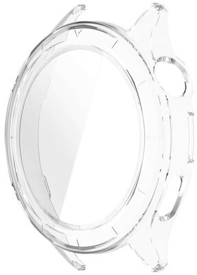 Védő tok (pro Xiaomi Watch S4), műanyag, átlátszó + üveg