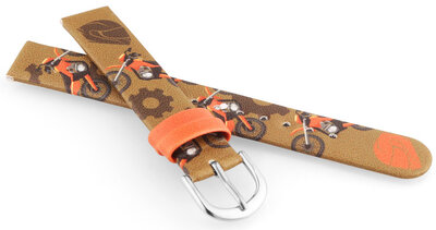 Műbőr szíj JVD RJ7233.2 14mm, barna, gyerek