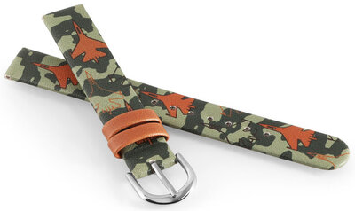 Műbőr szíj JVD RJ7235.2 14mm, zöld, gyerek