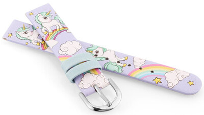 Műbőr szíj JVD RJ7239.1 14mm, lila, gyerek