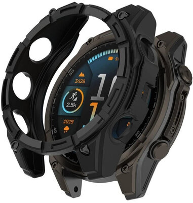 Védő tok (pro Garmin Fenix 8 SOLAR, 51mm), szilikon, fekete