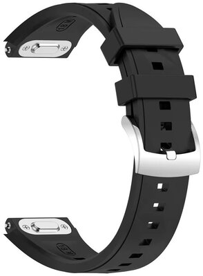 Szilikon óraszíj Ricardo 18mm (kompatibilis Huawei Watch GT 6, 41mm), fekete, QuickRelease