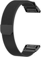 Acél karkötő Ricardo 26mm (pro Garmin Fenix 8/7X/6X (51mm), Tactix aj.), milánói, fekete, QuickFit