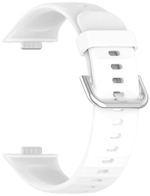 Szilikon óraszíj Ricardo Lavarone (kompatibilis Huawei Watch Fit 3, 4, 4 Pro, 5, 5 Pro), White/Silver