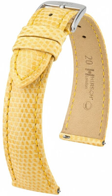 Bőrszíj Hirsch London 04266173-2, sárga, gyíkbőr, Quick Release