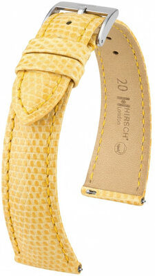 Bőr óraszíj Hirsch London L 04266073-2, sárga, gyíkbőr, hossz L, Quick Release