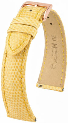 Bőr óraszíj Hirsch London L 04266073-7, sárga, gyíkbőr, hossz L, Quick Release