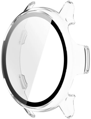 Védőtok (kompatibilis Garmin Vívoactive 6), műanyag, átlátszó + védőüveg